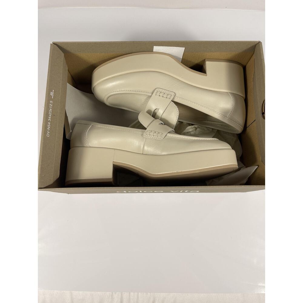 Dolce Vita Shoes Women's Size 9.5 Ivory White Platform Loafers Chunky Heel New - Picture 2 of 11
